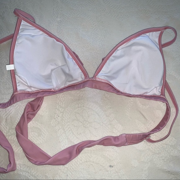 NEW Blush Pink Ruffle Bikini 2 Piece Dusty Rose - Picture 6 of 7